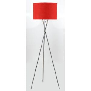 Telbix Denise Contemporary Standing Floor Lamp Light Metal Fabric Chrome Red