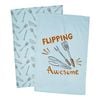 Adorn Living Set Of 2 Flipping Awesome Tea Towels