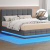 Alfordson Bed Frame Gas Lift Rgb Led Double