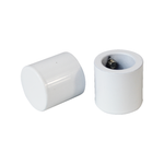 Pillar 16mm White Cap Curtain Rod Finial - 2 Pack