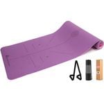 METEOR 183x65cm TPE Yoga Mat in 6mm Thickness (Purple Pink)
