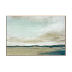 Tidal Haze Hand-Painted Textured Canvas Wall Art