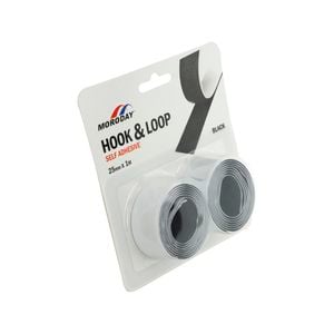 Moroday 25mm x 1m Black Hook And Loop Self Adhesive