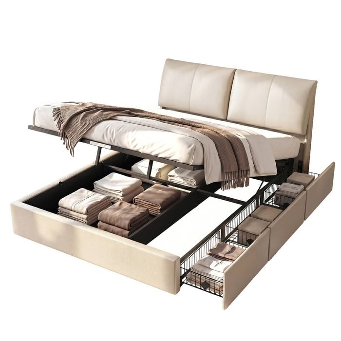 Artiss Queen Bed Frame Gas Lift Adjustable Headboard Platform Base
