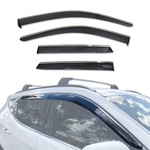 AUSGO Stainless Trim Weather Shields for Hyundai Santa Fe DM Series 2012-2018 Weathershields Window Visors Wind Deflectors
