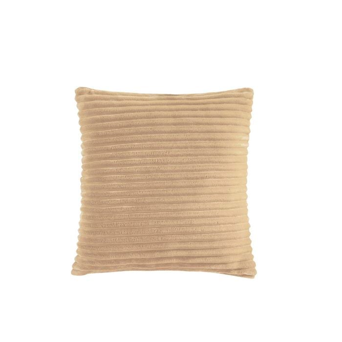 Dreamaker Embossed Teddy Fleece Cushion Natural Fawn 45x45cm