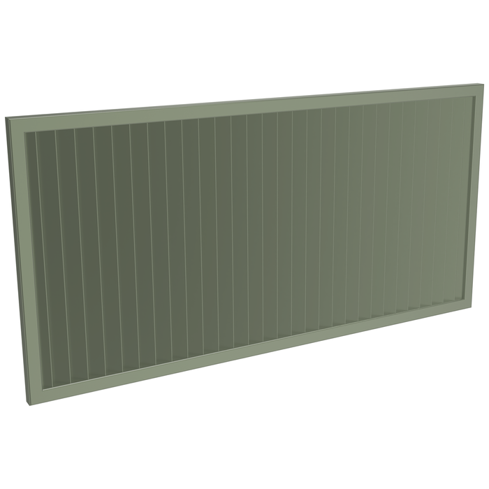 ProtectorAl 1001-2000W X 300-1000H Pale Eucalypt Aluminium Welded Louver Panel Vertical 5mm overlap