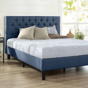 Zinus Queen Tufted Fabric Bed Frame - Navy