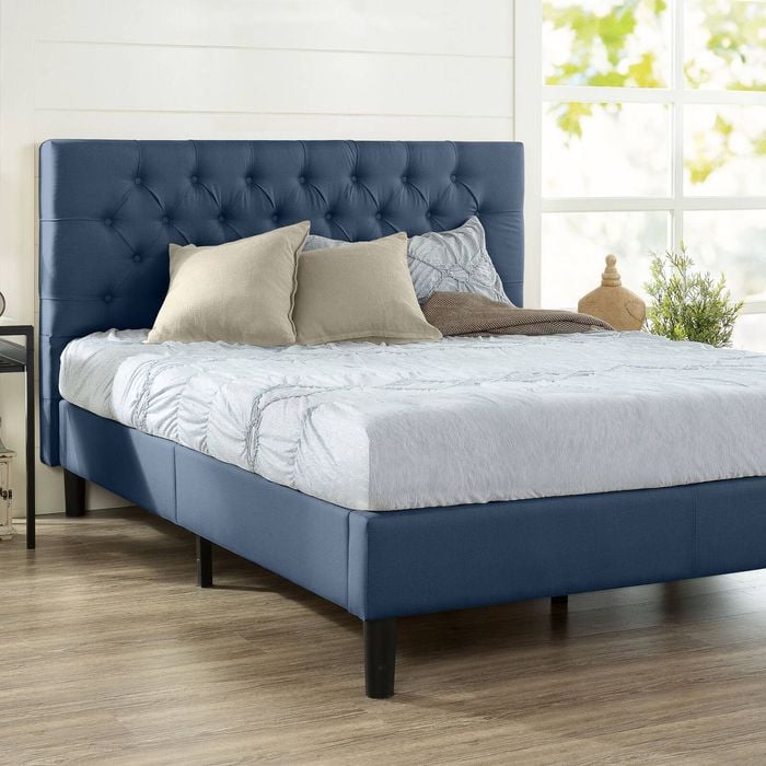Zinus Queen Tufted Fabric Bed Frame - Navy