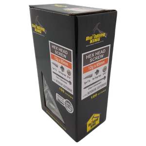 Building King 12G x 65mm Hex Head Screws - 100 Pack