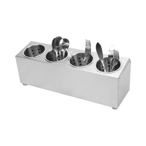 SOGA 18/10 Stainless Steel Conical Utensils Cutlery Holder with 4 Holes