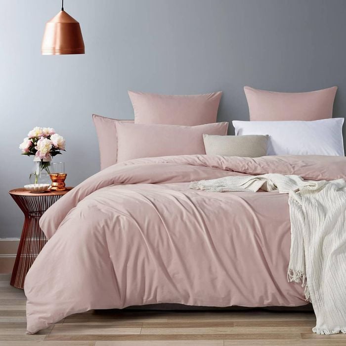Gioia Casa Vintage Washed Cotton Queen Bed Quilt Cover Set - Pink