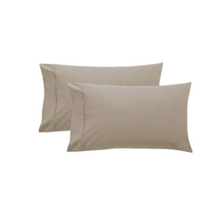 Accessorize Pair of Pure Cotton 250TC Standard Pillowcases Latte