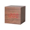 Catzon Modern Brown Wooden Alarm Clock Thermometer Calendar-red