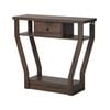 Oikiture Console Table 1 Drawer Hallway Entryway Storage Shelf Side Desk Walnut