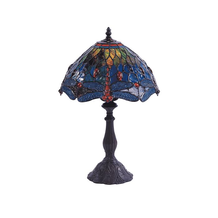 G&g Dragonfly Tiffany Table Lamp - Blue