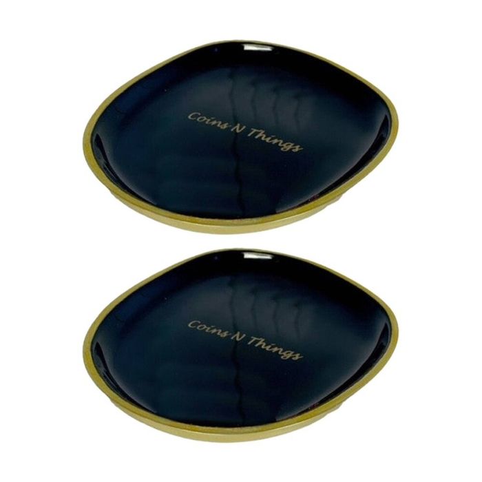 2PK SS Collective Keys N Things Trinket Dish Home Decor Black & Gold