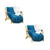 SOGA 2X Blue Diamond Knitted Throw Blankets