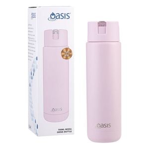 Oasis Ceramic Lined Stainless Steel Moda Drink Bottle 700ml Pink Lemonade