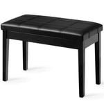 Costway PU Leather Piano Bench Stool Duet Padded Storage Seat