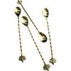 4pc LVD Stainless Steel/Brass Long Stirrers Spoon Set 23x3cm Palm