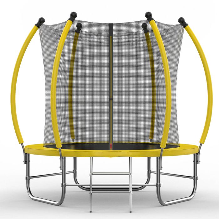 Advwin 8FT Trampoline for Children Birthday Gifts w/Safety Enclosure Net, Ladder, Yellow