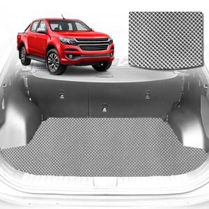 6D Diamond Car Boot Mat for Holden Colorado 7 RG2015-2020-(3rd Row folded/5 seater)-Cargo Mat-Grey-Outback GT