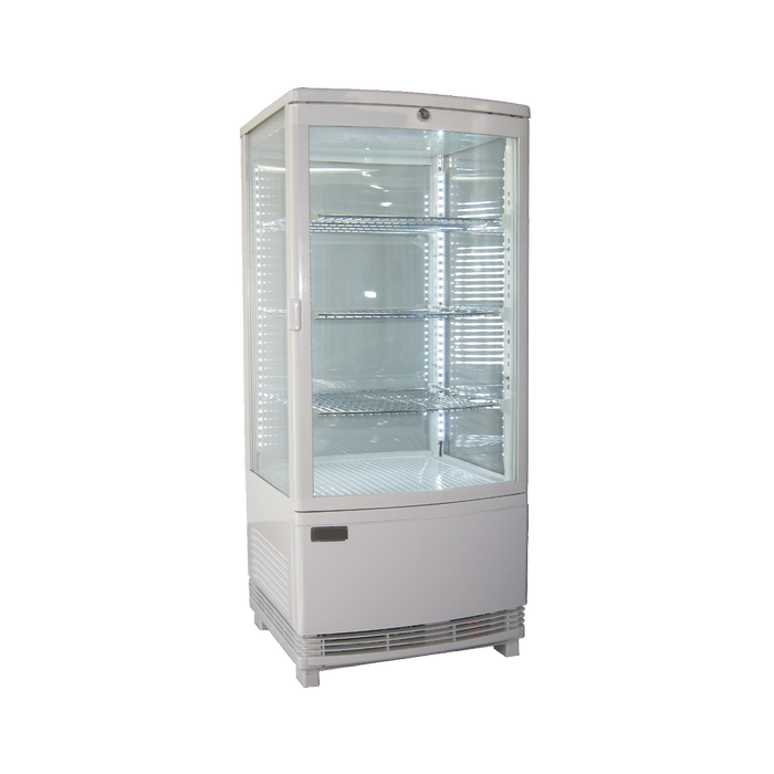 Exquisite Counter Top Display Refrigerators White With 4 Corner Led 86 Litre