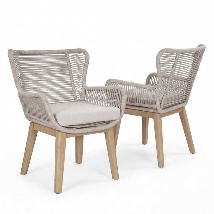 Stud 2pc Set Outdoor Chair White Wash
