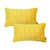 SOGA 2X 30cm Yellow Quilted Grid Pattern Decorative Throw Pillow