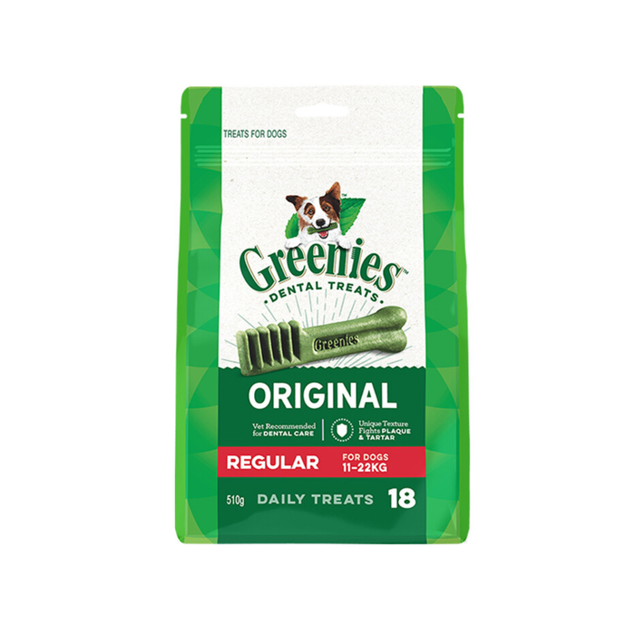 Greenies Original Dental Dog Treat Regular 11-22kg - 510g (18 Treats)