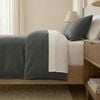 3pc Renee Taylor Washed Linen Cotton Quilt Cover Set Magnet