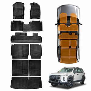 3d Floor Mats Boot Liners Set For Ldv D90 2025-onwards All Weather Heavy Duty Kick Back Seat Protector Cover 3 Pcs Trunk Cargo