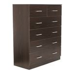 Sarantino 85 x 39.5 x 105cm Brown Tallboy Dresser 6 Chest of Drawers Cabinet