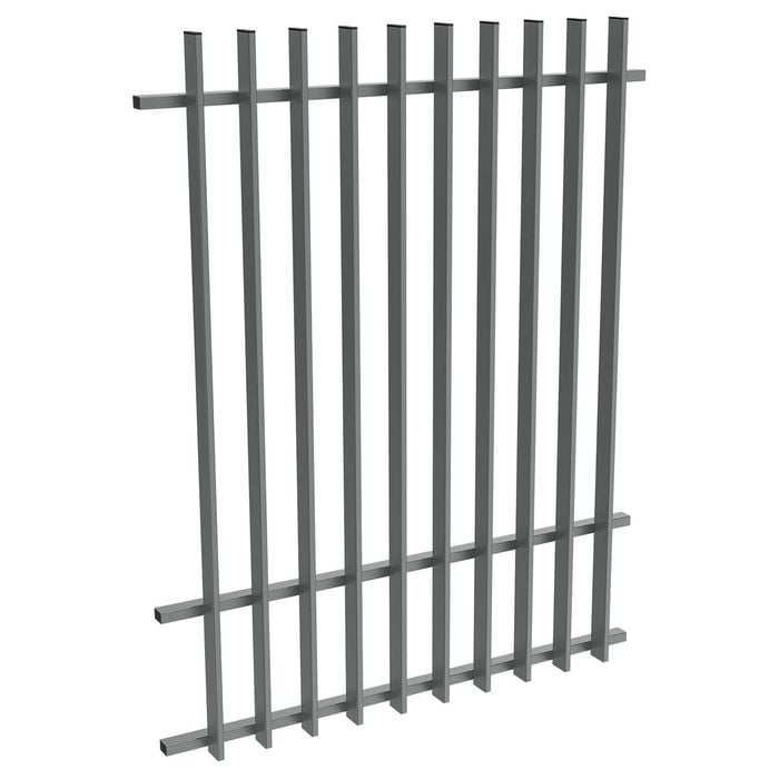ProtectorAl 0350-1200W x 1500H Monument Aluminium Radiator Pool Fence Panel with mid rail