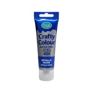Boyle 75ml Metallic Silver Crafty Colour Acrylic Paint