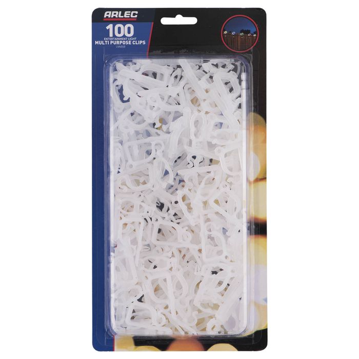 Arlec Entertainment Light Multi Purpose Clips - 100 Pack