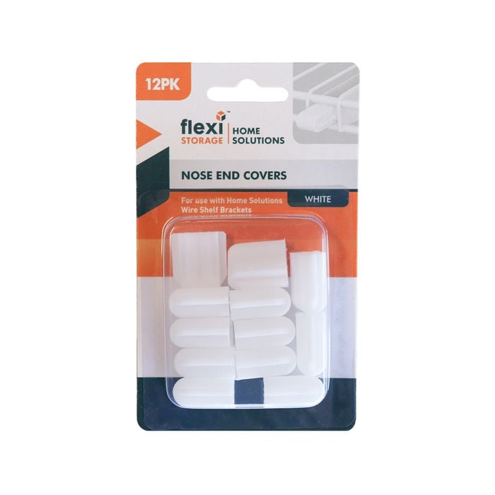 Flexi Storage Home Solutions White Double Slot Wire Shelf Bracket End Cover - 12 Pack - White