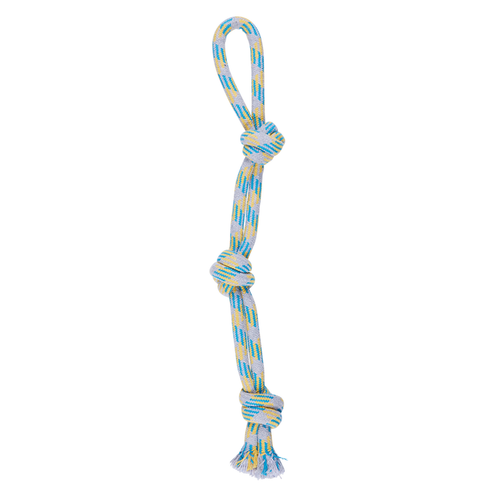 Happy Tails Blue And Yellow Braided Rope Toy