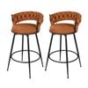Advwin Bar Stools Set of 2 Rotating Kitchen Stools Bar Chair Brown