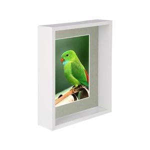 Nicola Spring 8" x 10" White 3D Deep Box Photo Frame - 5" x 7" Mount