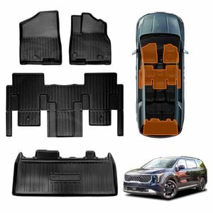 3D Heavy Duty Car Mats Boot Liner Floor Liner Front&Rear for Kia Carnival KA4 Series 2020-Onwards
