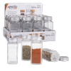 Appetito Glass Square Spice Jar With Metal Lid - Set Of 6