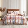 Renee Taylor Textured Cotton Slub Reversible Quilt Cover Set Pink Check King