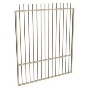 ProtectorAl 1201 - 1500 x 1800mm Paperbark Aluminium Garden Gate Picket Top with Mid Rail