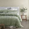 Vintage Design Haven Sage Washed Cotton Quilt Cover Set -  King Bed