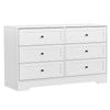 Homfurn White 6-drawer Dresser Wide Chest Bedroom Hallway Storage