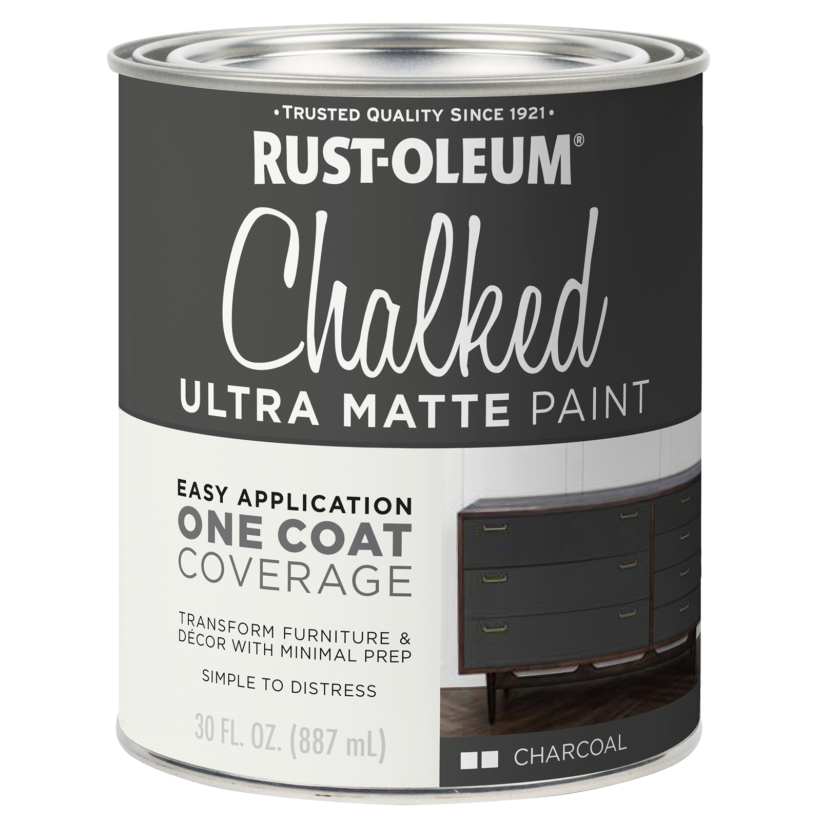Rust Oleum 887ml Charcoal Ultra Matt Chalked Paint