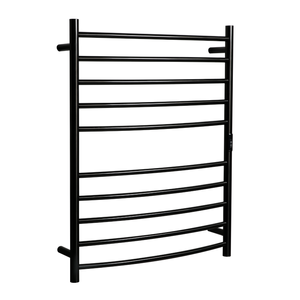 Hotwire 130W 900 x 700mm Gun Metal 10 Bar Curved Round Heated Towel Rail with Timer