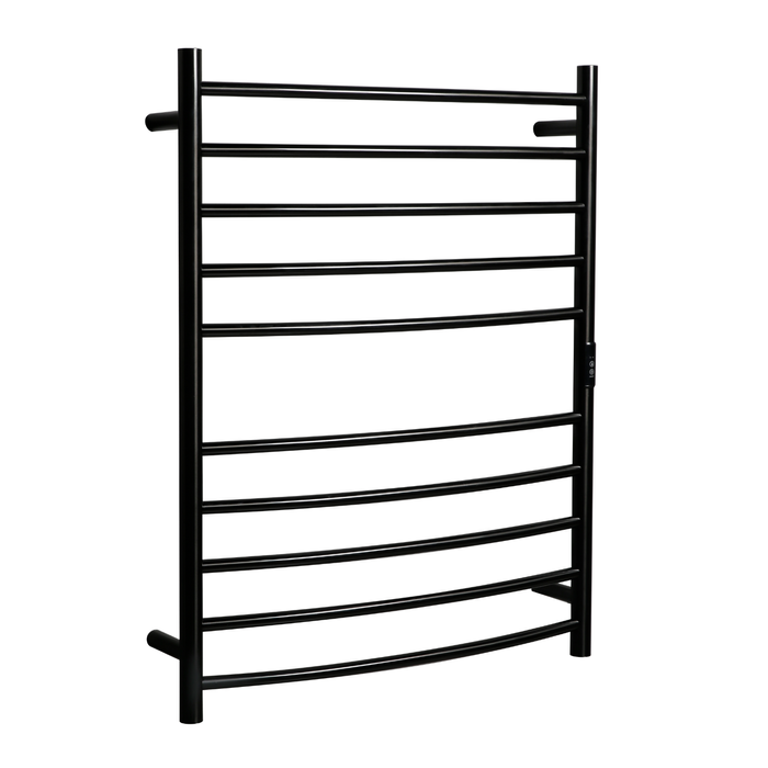 Hotwire 130W 900 x 700mm Gun Metal 10 Bar Curved Round Heated Towel Rail with Timer